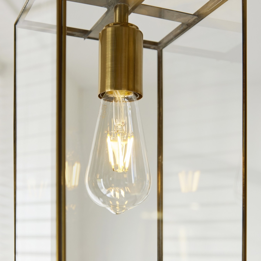 Endon 119142 - Suspension à chaîne HAMMOND 1xE27/10W/230V 17x17 cm laiton