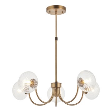 Endon 119210 - Lustre sur tige HAGUE 5xG9/5W/230V en laiton