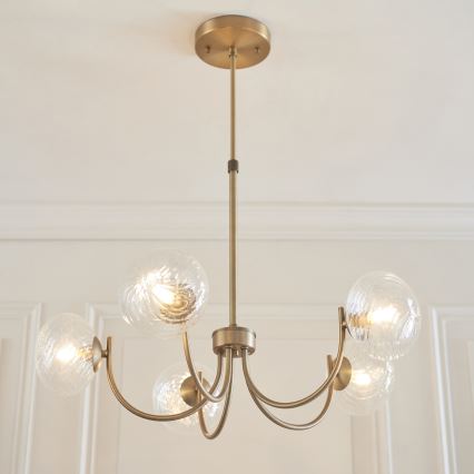 Endon 119210 - Lustre sur tige HAGUE 5xG9/5W/230V en laiton