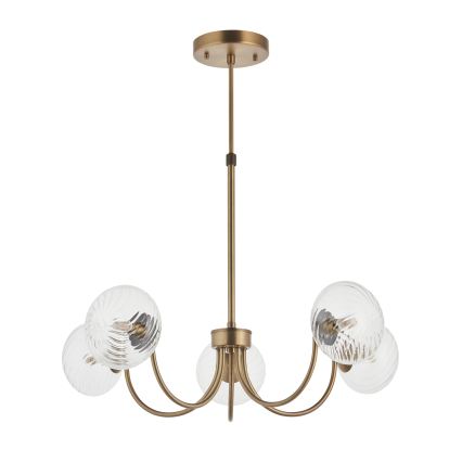 Endon 119210 - Lustre sur tige HAGUE 5xG9/5W/230V en laiton