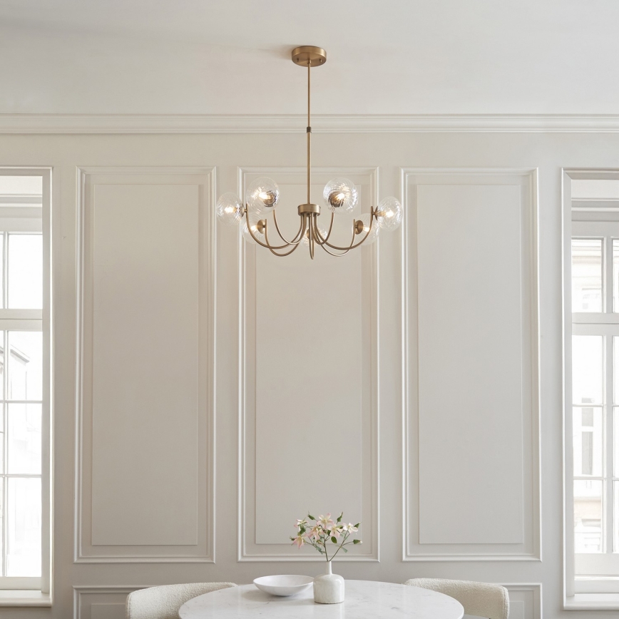 Endon 119224 - Suspension à câble HAGUE 7xG9/5W/230V laiton