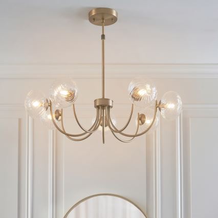 Endon 119224 - Suspension à câble HAGUE 7xG9/5W/230V laiton