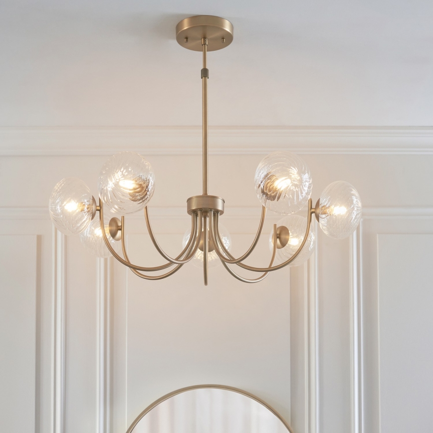 Endon 119224 - Suspension à câble HAGUE 7xG9/5W/230V laiton