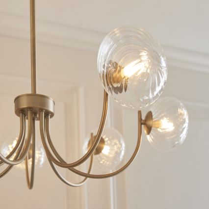 Endon 119224 - Suspension à câble HAGUE 7xG9/5W/230V laiton