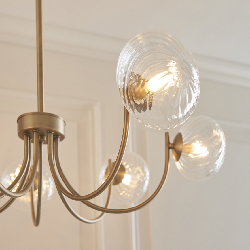 Endon 119224 - Suspension à câble HAGUE 7xG9/5W/230V laiton