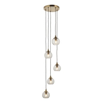 Endon 119435 - Suspension sur câble ALLEGRA 5xE14/7W/230V laiton