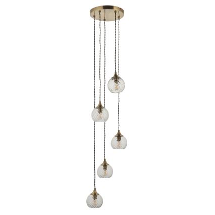 Endon 119435 - Suspension sur câble ALLEGRA 5xE14/7W/230V laiton