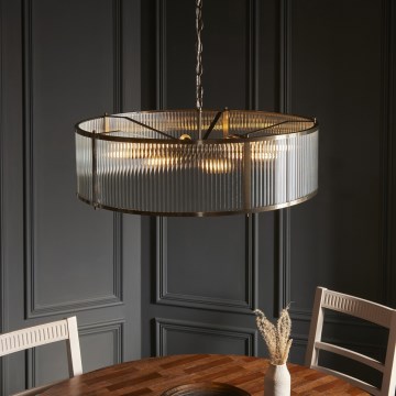 Endon 119455 - Lustre sur chaîne RIDGETON 8xE14/7W/230V laiton