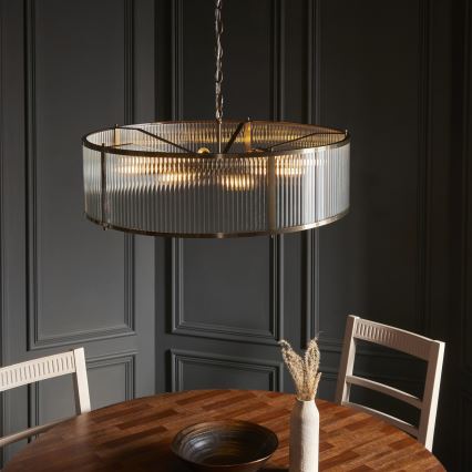 Endon 119455 - Lustre sur chaîne RIDGETON 8xE14/7W/230V laiton