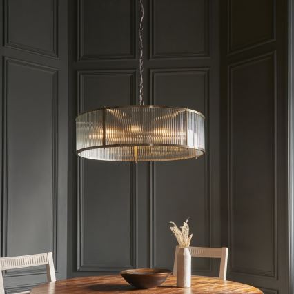 Endon 119455 - Lustre sur chaîne RIDGETON 8xE14/7W/230V laiton