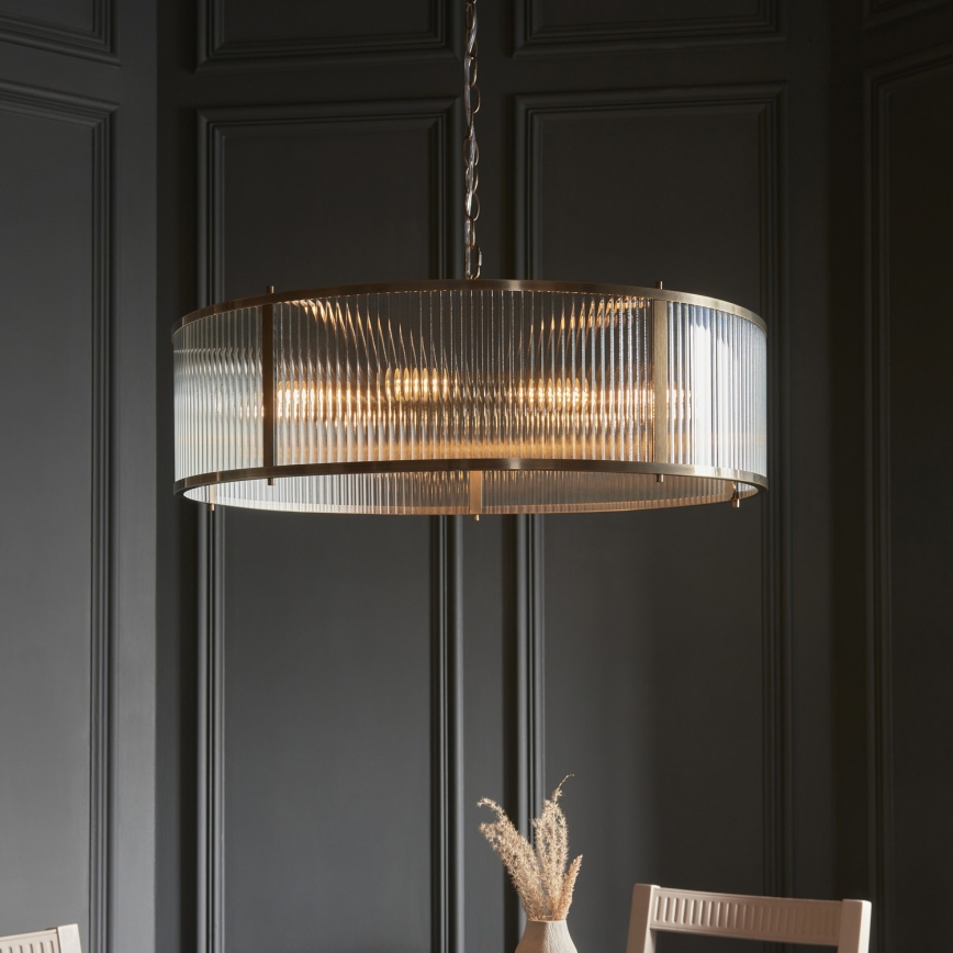Endon 119455 - Lustre sur chaîne RIDGETON 8xE14/7W/230V laiton