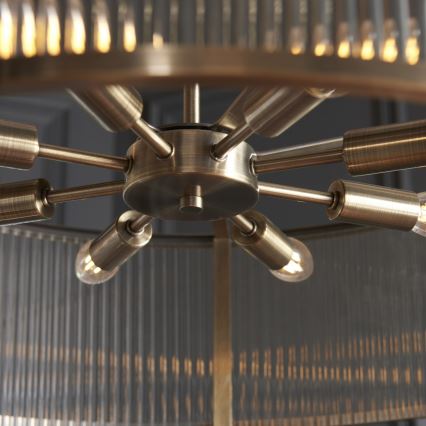 Endon 119455 - Lustre sur chaîne RIDGETON 8xE14/7W/230V laiton