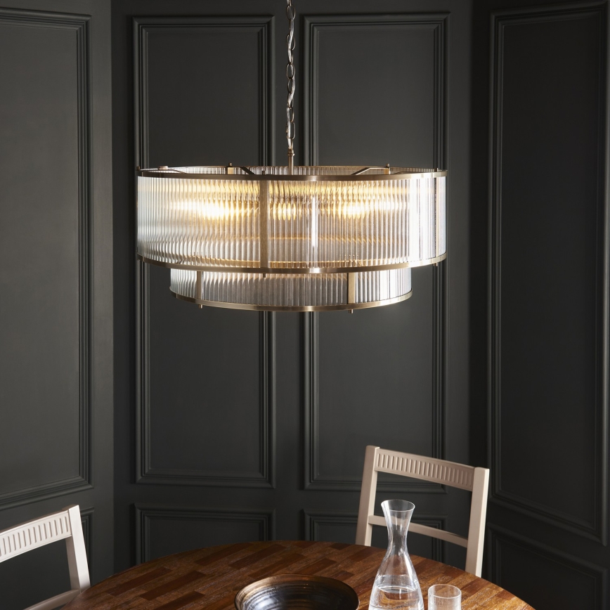 Endon 119456 - Lustre à chaîne RIDGETON 8xE14/7W/230V chrome mat