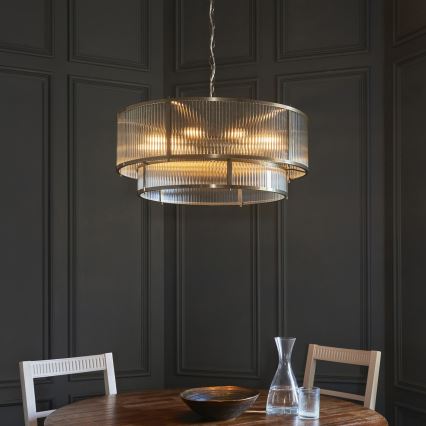 Endon 119456 - Lustre à chaîne RIDGETON 8xE14/7W/230V chrome mat