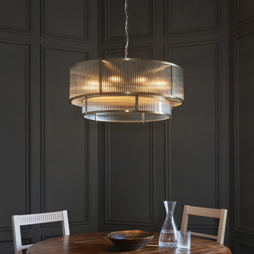 Endon 119456 - Lustre à chaîne RIDGETON 8xE14/7W/230V chrome mat