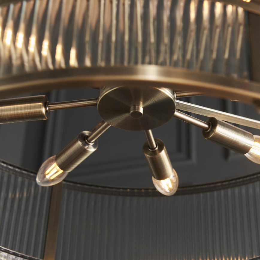 Endon 119456 - Lustre à chaîne RIDGETON 8xE14/7W/230V chrome mat