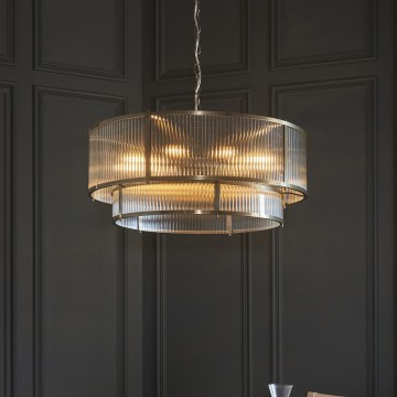 Endon 119456 - Lustre sur chaîne RIDGETON 8xE14/7W/230V laiton