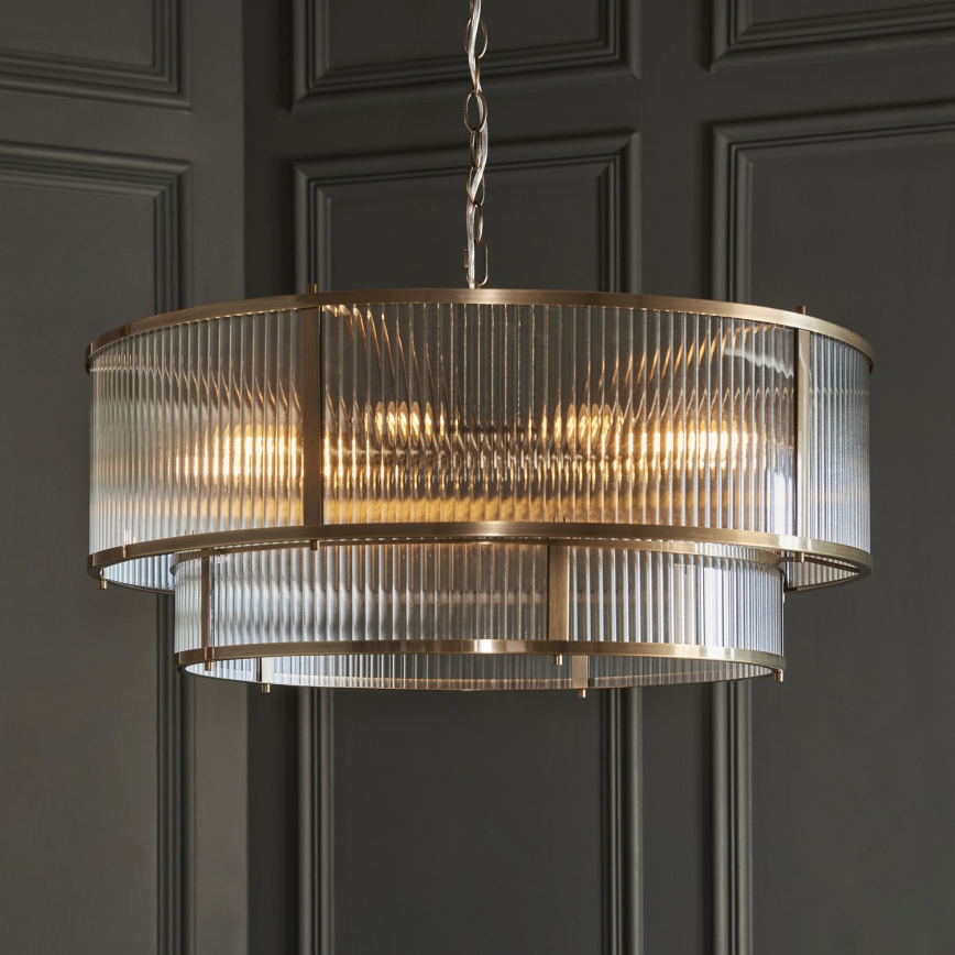 Endon 119456 - Lustre sur chaîne RIDGETON 8xE14/7W/230V laiton