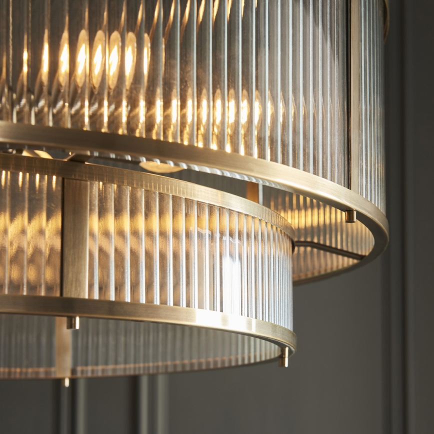 Endon 119456 - Lustre sur chaîne RIDGETON 8xE14/7W/230V laiton