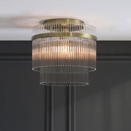 Endon 119492 - Plafonnier MARIETTA à montage en surface 1xE27/10W/230V laiton/transparent