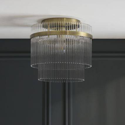 Endon 119492 - Plafonnier MARIETTA à montage en surface 1xE27/10W/230V laiton/transparent