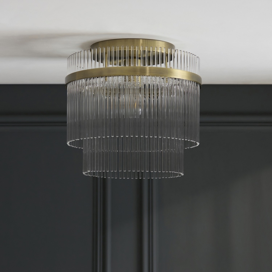 Endon 119492 - Plafonnier MARIETTA à montage en surface 1xE27/10W/230V laiton/transparent
