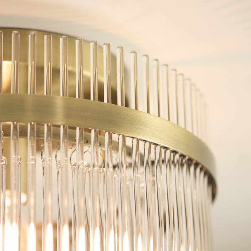 Endon 119492 - Plafonnier MARIETTA à montage en surface 1xE27/10W/230V laiton/transparent