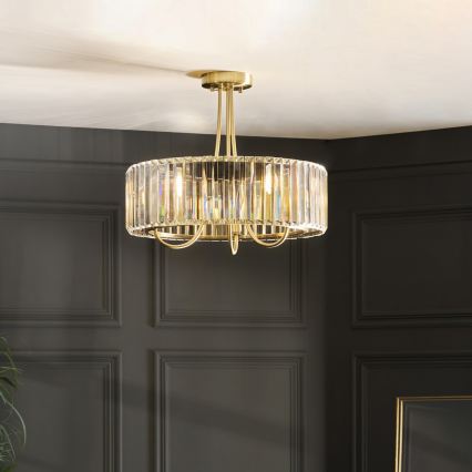 Endon 119609 - Suspension sur tige VISCONTI 3xE14/6W/230V en laiton