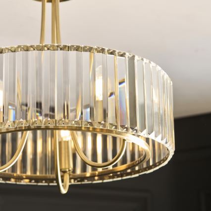 Endon 119609 - Suspension sur tige VISCONTI 3xE14/6W/230V en laiton