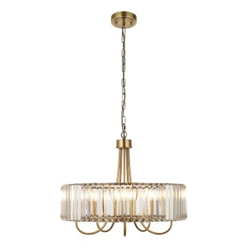 Endon 119610 - Suspension à chaîne VISCONTI, 5 x E14 / 6 W / 230 V, laiton