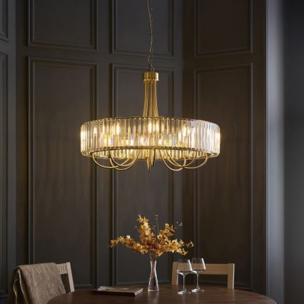 Endon 119611 - Lustre à chaîne VISCONTI 8xE14/6W/230V laiton