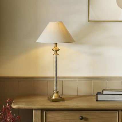 Endon 119972 - Lampe de table AVEBURY 1xE27/10W/230V laiton/gris