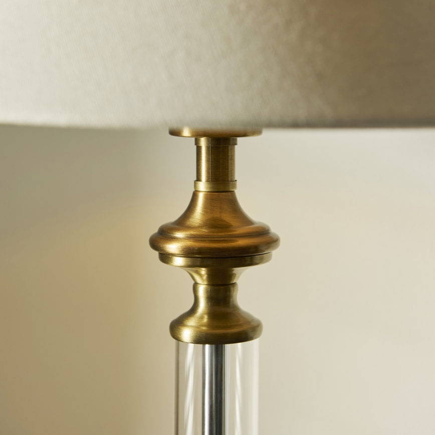 Endon 119972 - Lampe de table AVEBURY 1xE27/10W/230V laiton/gris