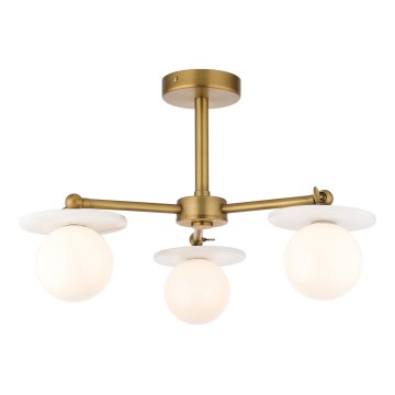 Endon 120036 - Lustre à tige CERCHIO 3xG9/5W/230V, finition en laiton