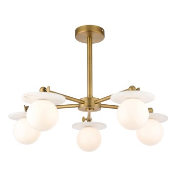 Endon 120037 - Lustre sur tige CERCHIO 5xG9/5W/230V en laiton