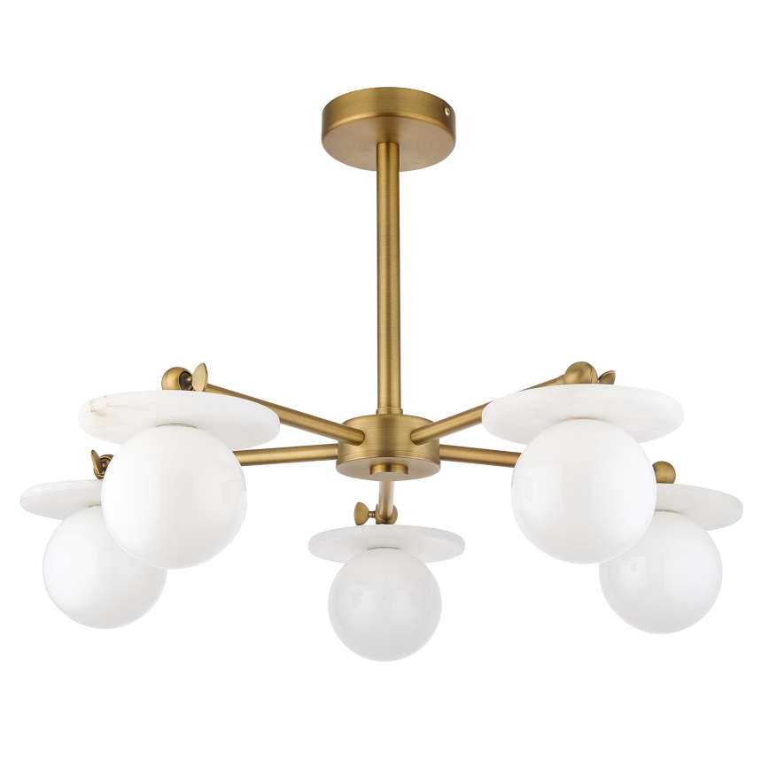 Endon 120037 - Lustre sur tige CERCHIO 5xG9/5W/230V en laiton