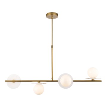 Endon 120038 - Lustre sur tige CERCHIO 4xG9/5W/230V laiton