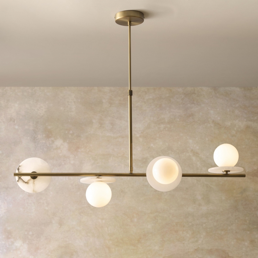 Endon 120038 - Lustre sur tige CERCHIO 4xG9/5W/230V laiton