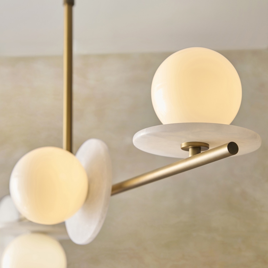 Endon 120038 - Lustre sur tige CERCHIO 4xG9/5W/230V laiton