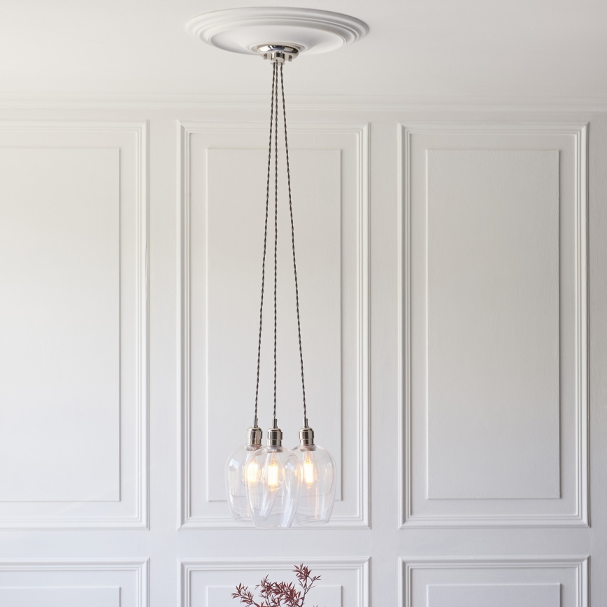 Endon 120644 - Suspension sur câble 3xE27/10W/230V chrome brillant