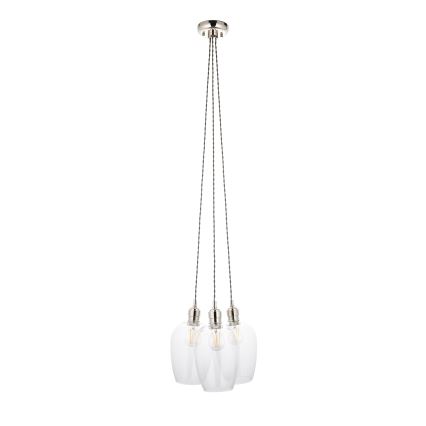 Endon 120644 - Suspension sur câble 3xE27/10W/230V chrome brillant