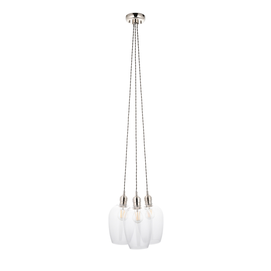Endon 120644 - Suspension sur câble 3xE27/10W/230V chrome brillant