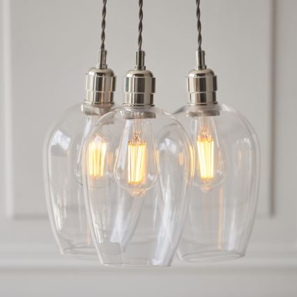 Endon 120644 - Suspension sur câble 3xE27/10W/230V chrome brillant