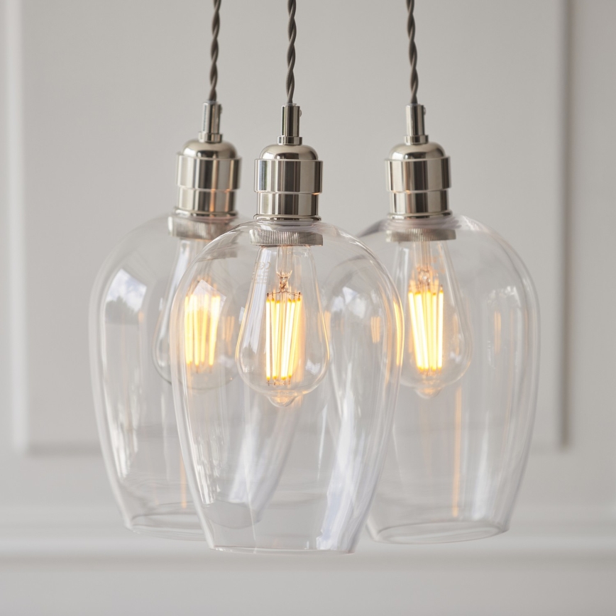 Endon 120644 - Suspension sur câble 3xE27/10W/230V chrome brillant