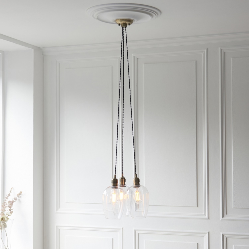 Endon 120648 - Suspension sur câble 3xE27/10W/230V en laiton