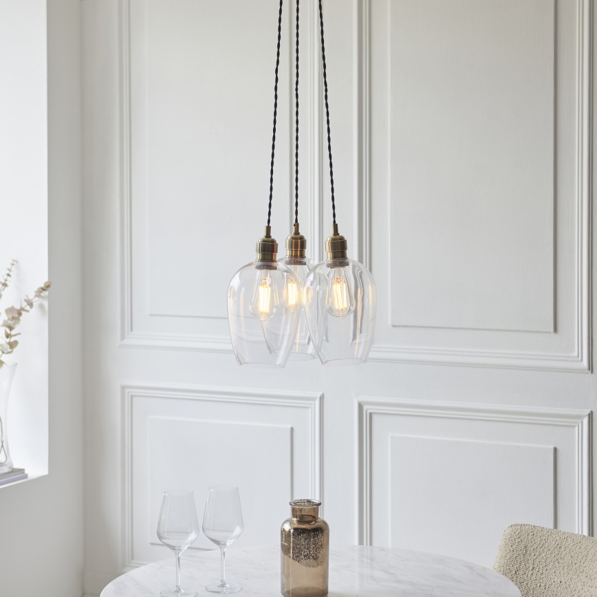 Endon 120648 - Suspension sur câble 3xE27/10W/230V en laiton