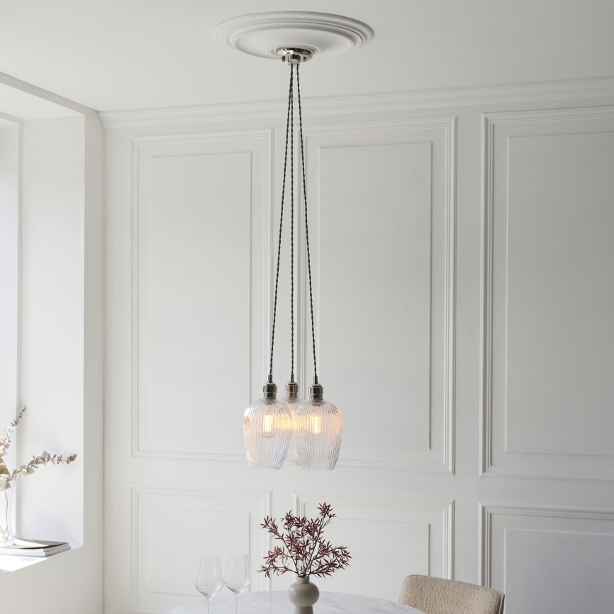 Endon 120652 - Suspension à câble 3xE27/10W/230V chrome brillant