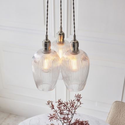 Endon 120652 - Suspension à câble 3xE27/10W/230V chrome brillant
