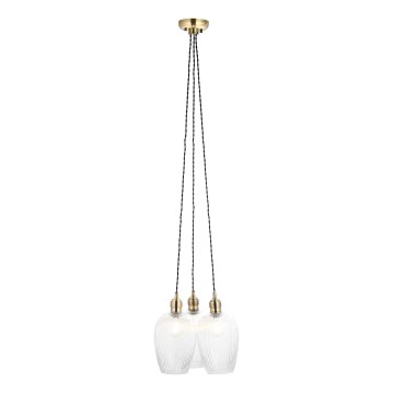 Endon 120656 - Suspension sur câble 3xE27/10W/230V laiton