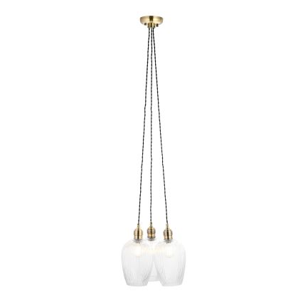 Endon 120656 - Suspension sur câble 3xE27/10W/230V laiton